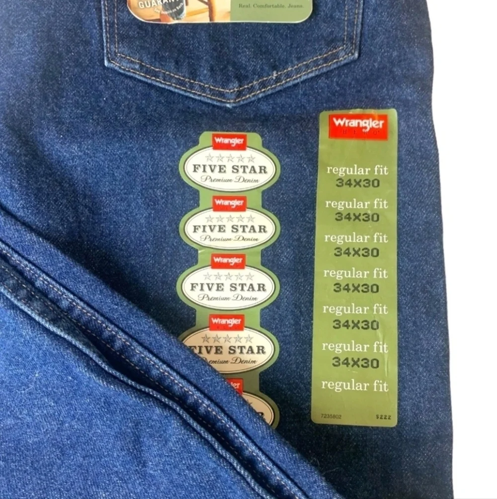 Wrangler Men's Regular Fit Jeans  5 Star Size 34 X 30 96501MR Sturdy Western